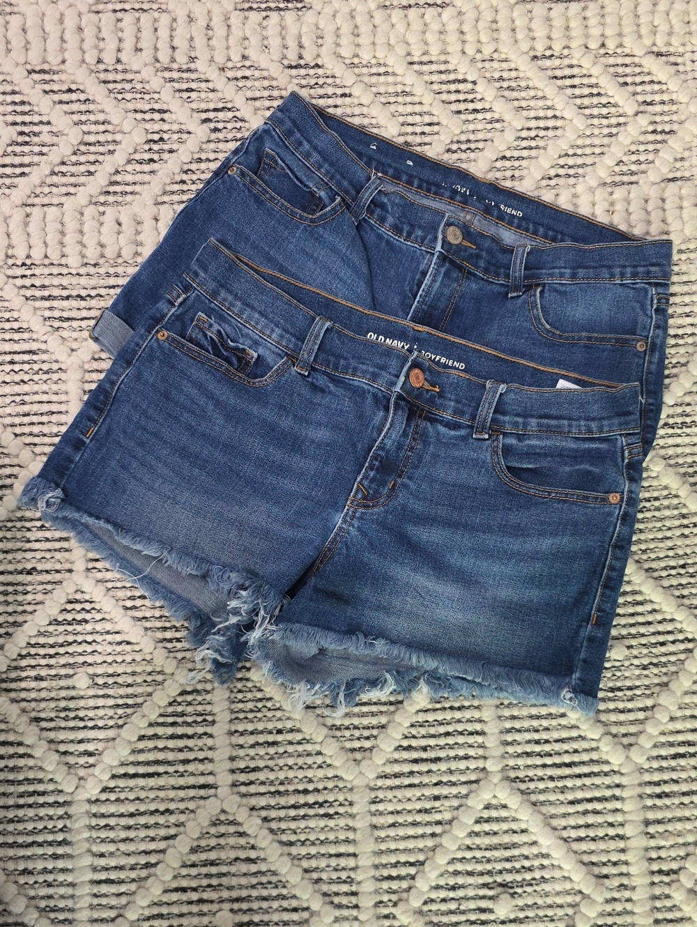 Old Navy Medium Blue Distressed Denim Shorts Bundle